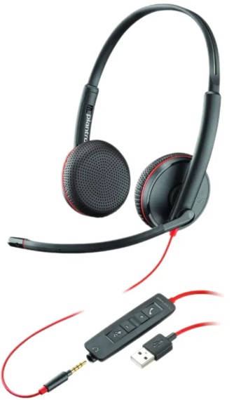 Проводные наушники с микрофоном Plantronics Blackwire 3225 USB-A, Черный детальное изображение - 1