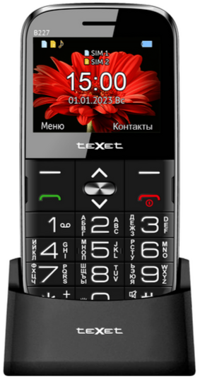 Мобильный телефон Texet TM-B227, 32 Мб, Черный, Dual mini-SIM детальное изображение - 2