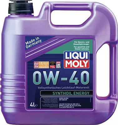Моторное масло Liqui Moly Synthoil Energy 0W-40 A3/B4, 7536, 4 л  детальное изображение - 1