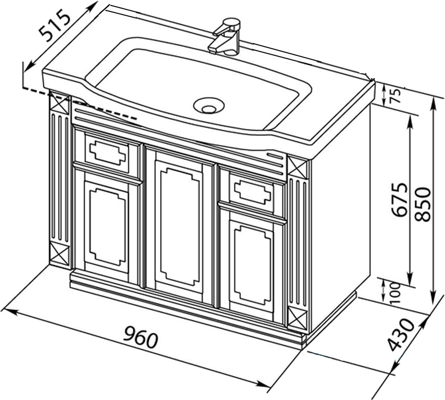 Тумба под умывальник  детальное изображение - 3