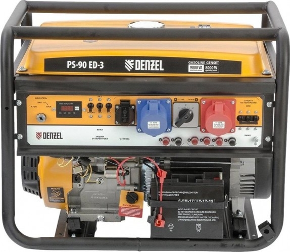 Генератор бензиновый Denzel PS 90 ED-3 946944, 7 кВт, Желтый детальное изображение - 7