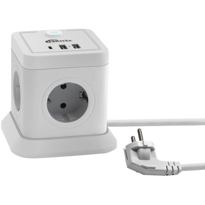 Сетевой фильтр Ritmix RM-242C, 2 м, Белый детальное изображение - 1