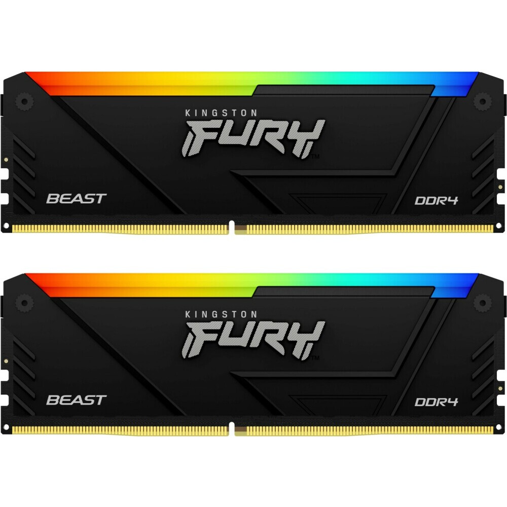 Оперативная память Kingston Fury Beast RGB DDR4 3733MHz, KF437C19BB2AK2/16, 2x8 Гб KIT, 16 Гб детальное изображение - 1