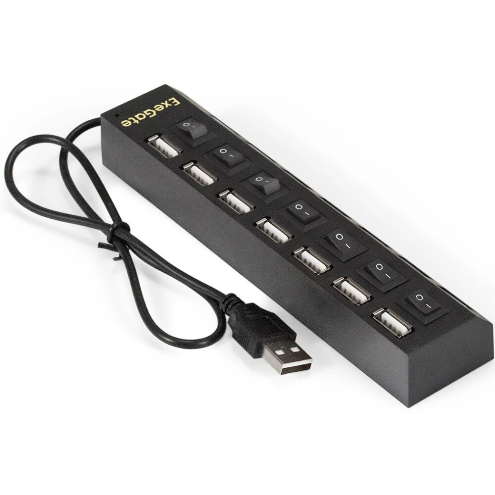 USB-концентратор ExeGate DUB-72SW, Черный детальное изображение - 2
