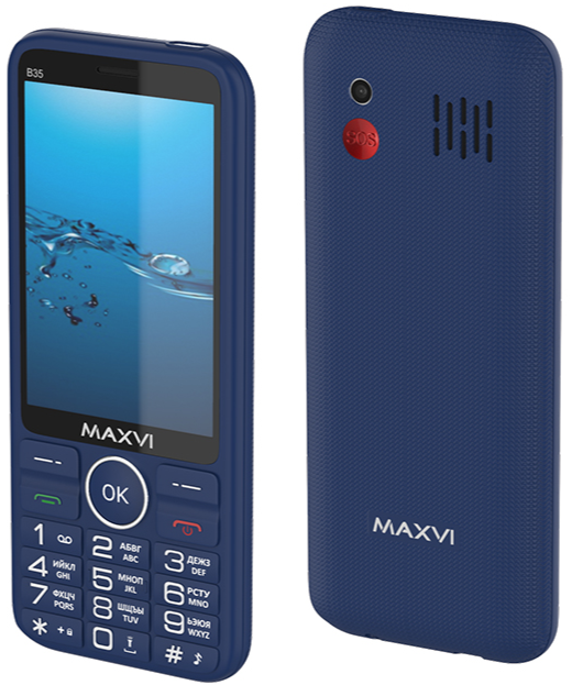 Мобильный телефон MAXVI B35, 32 Мб, Синий, Dual micro-SIM детальное изображение - 1