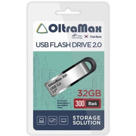 USB Flash накопитель OltraMax 300 32 ГБ, серебряный детальное изображение - 1
