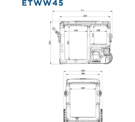Автомобильный компрессорный холодильник Alpicool ETWW45, 990085, 12/24/220 В, Черный детальное изображение - 16