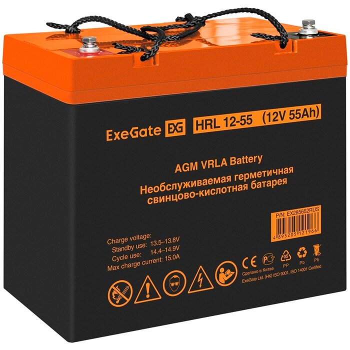ИБП ExeGate FineSine SX-2500.LCD.AVR.2SH + 2x HRL 12-55 (55Ач) + батарея №7