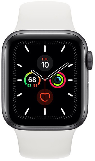 Умные часы Apple Watch Series 5 40 мм, GPS, Silver Aluminium Case with White Sport Band, Серебристый/Белый детальное изображение - 2