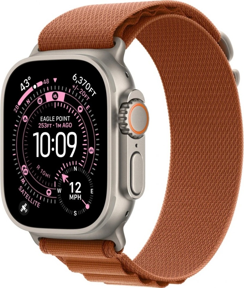 Умные часы Apple Watch Ultra 3 49 мм, Natural Titanium Case with Terra Cotta Alpine Loop, Оранжевый детальное изображение - 1