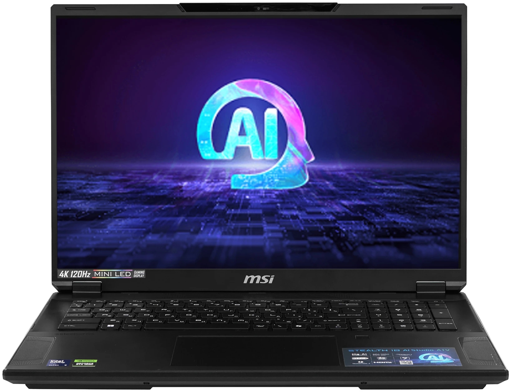 Ноутбук MSI Stealth 18 AI Studio A1VHG-008US, Intel Core Ultra 9 185H, RAM 32 ГБ, Черный, SSD 1 ТБ, NVIDIA GeForce RTX 4080, Windows 11 Home детальное изображение - 1