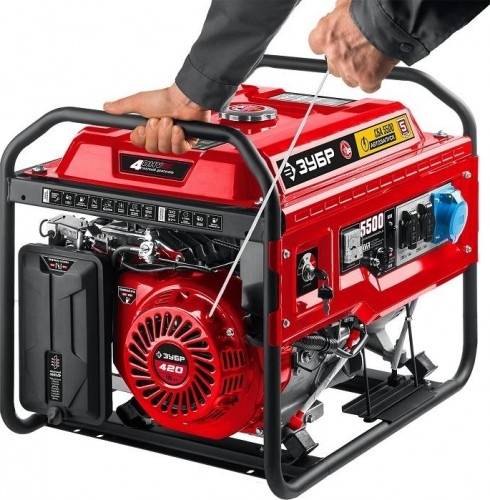 Генератор бензиновый ЗУБР СБА-5500, 5 кВт, Красный детальное изображение - 7