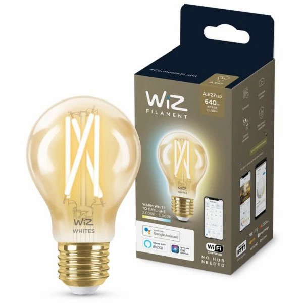 Умная лампочка WiZ E27 50W, 7 Вт, 640 Лм, Золотой детальное изображение - 2