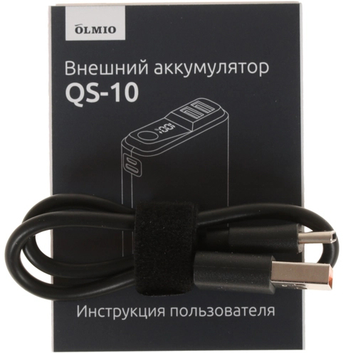 Внешний аккумулятор Olmio QS-10 (039185), 10000 мАч, Черно-зелёный детальное изображение - 6