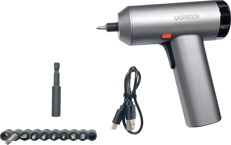 Шуруповерт с набором бит Ugreen UT118 Electric Screwdriver Set 15712, 3.7 В, 5 Нм, 2.2 А·ч детальное изображение - 2