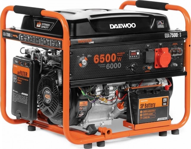 Генератор бензиновый DAEWOO GDA 7500E-3, 6 кВт, Оранжевый детальное изображение - 1