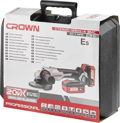 Аккумуляторная углошлифовальная машина CROWN CT23001-125HX-4 BMC, 125 мм, 8000 об/мин детальное изображение - 10