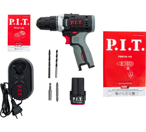 Дрель аккумуляторная P.I.T. X-DRIVER 12В, 22Нм, 10 мм, 2ск, 0-350/1350, 1x2,0Ач, ЗУ, коробка PBM12K-10A/1, 12 В детальное изображение - 3