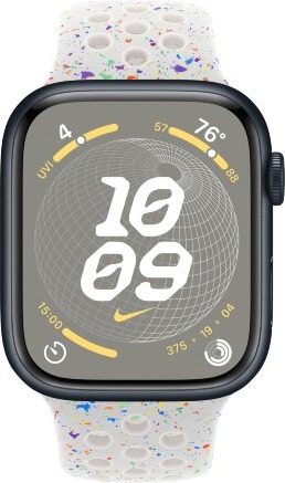 Умные часы Apple Watch Series 9 Midnight Aluminum Case GPS + Cellular with Nike Sport Band Pure Platinum, 41 mm, Чистая платина детальное изображение - 2