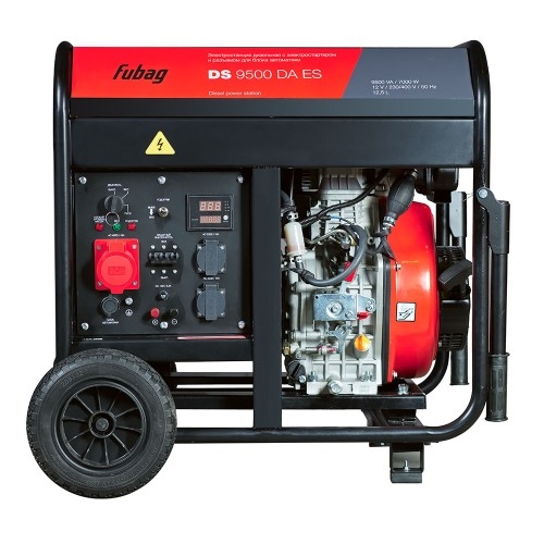 Генератор дизельный с воздушным охлаждением FUBAG DS 9500 DA ES 646239, открытый, 7 кВт, Красный детальное изображение - 2