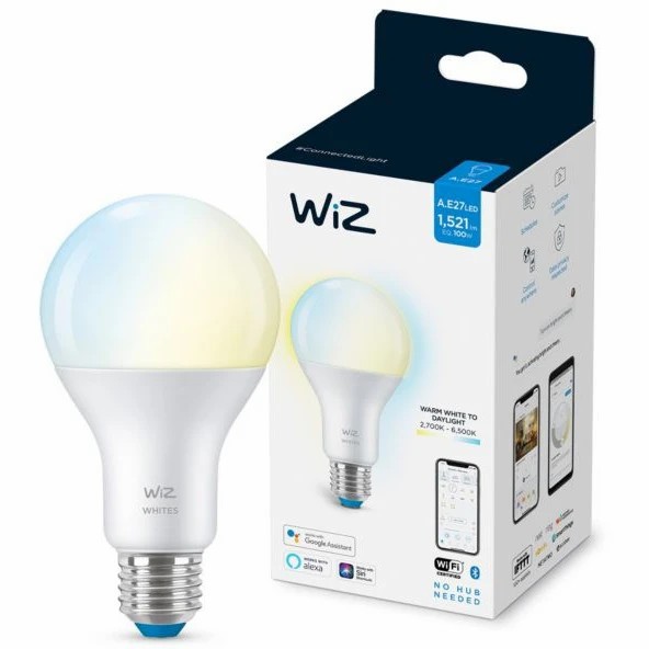 Умная лампочка WiZ E27 100W, 13 Вт, 1521 Лм, Белый детальное изображение - 2