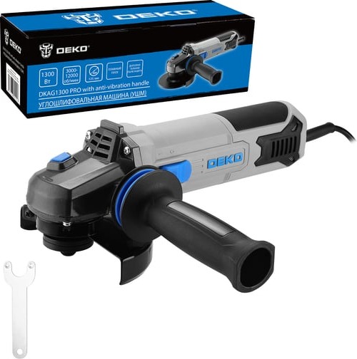 Углошлифовальная машина (УШМ) DEKO DKAG1300 PRO 085-1055, 125 мм, 3000-12000 об/мин, 1300 Вт детальное изображение - 5