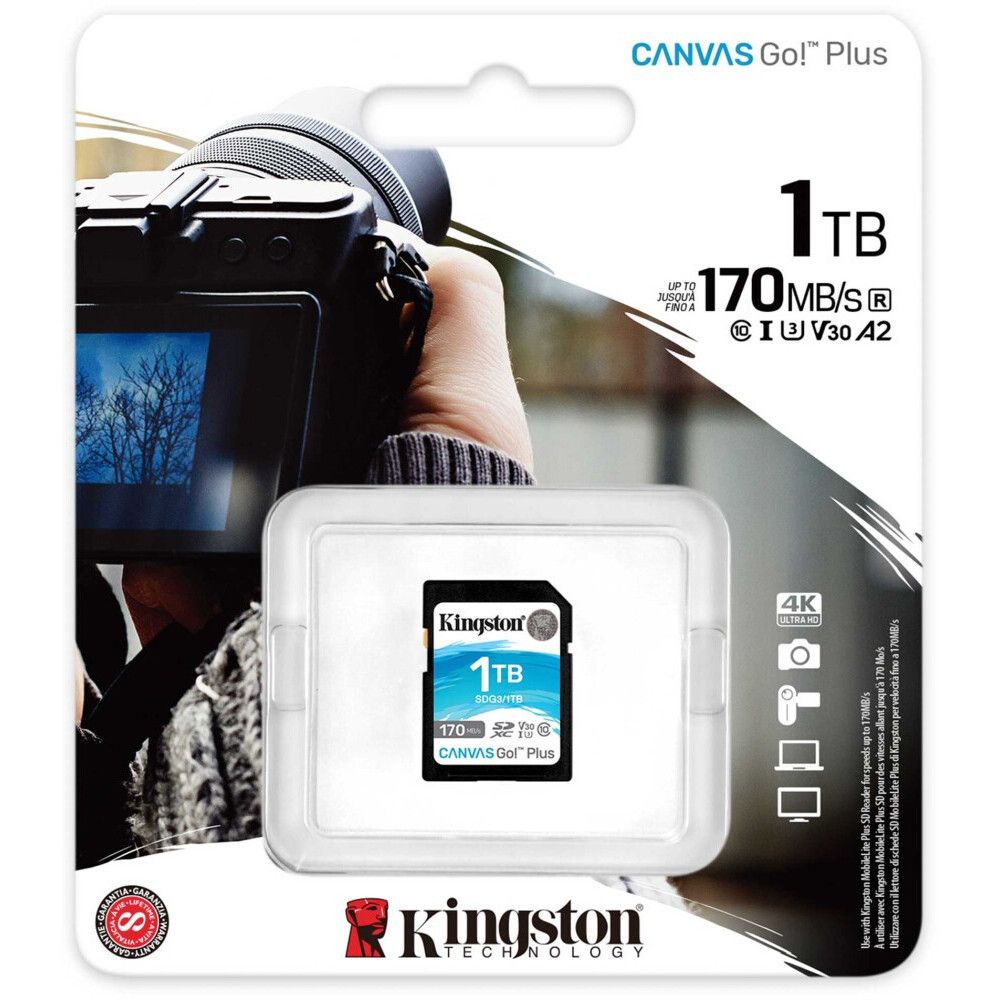 Карта памяти Kingston Canvas Go! Plus SD (SDG3/1TB), 1 Тб детальное изображение - 3