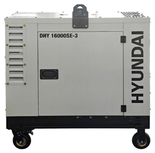 Генератор дизельный с воздушным охлаждением HYUNDAI DHY 16000SE-3, в кожухе, 12 кВт, Белый детальное изображение - 4