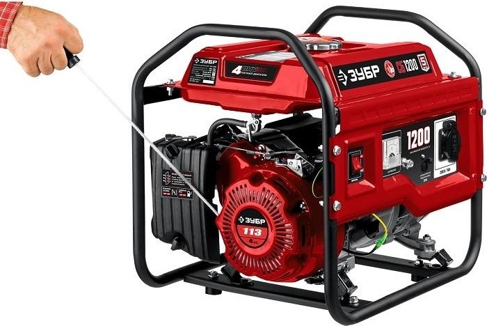 Генератор бензиновый ЗУБР СБ-1200, 1 кВт, Красный детальное изображение - 7