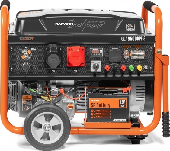 Генератор бензиновый DAEWOO GDA 9500DPE-3, 8 кВт, Оранжевый детальное изображение - 2