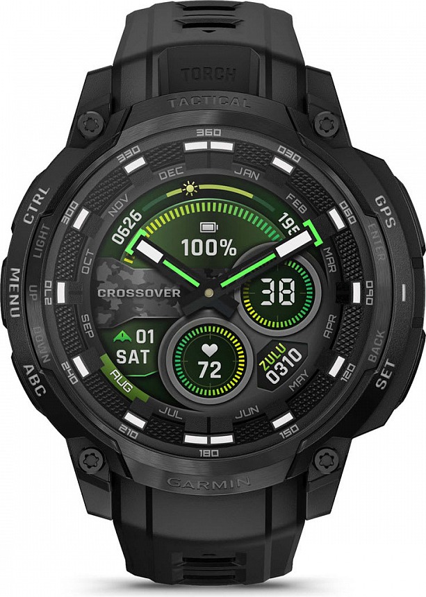 Смарт-часы Instinct Crossover AMOLED Tactical Edition, 30 мм, Черный детальное изображение - 2