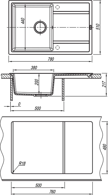 Кухонная мойка Florentina Lipsey 780  детальное изображение - 2