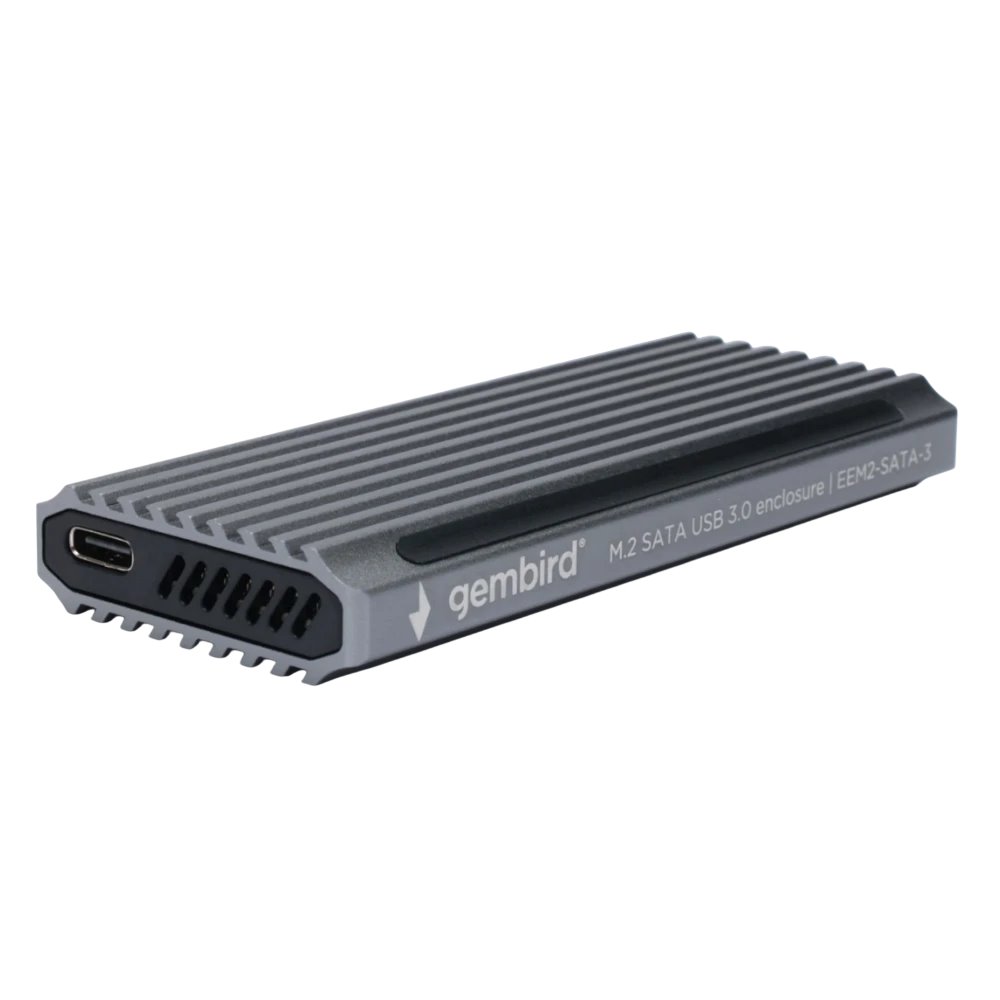 Внешний корпус для SSD M.2 Gembird EEM2-SATA-3, Серебряный детальное изображение - 1