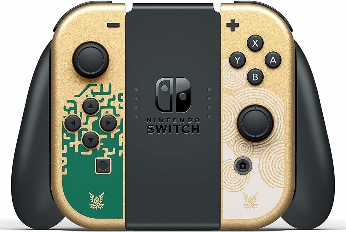 Игровая приставка Nintendo Switch OLED 64 ГБ, без игр, The Legend of Zelda: Tears of the Kingdom, Зеленый детальное изображение - 3