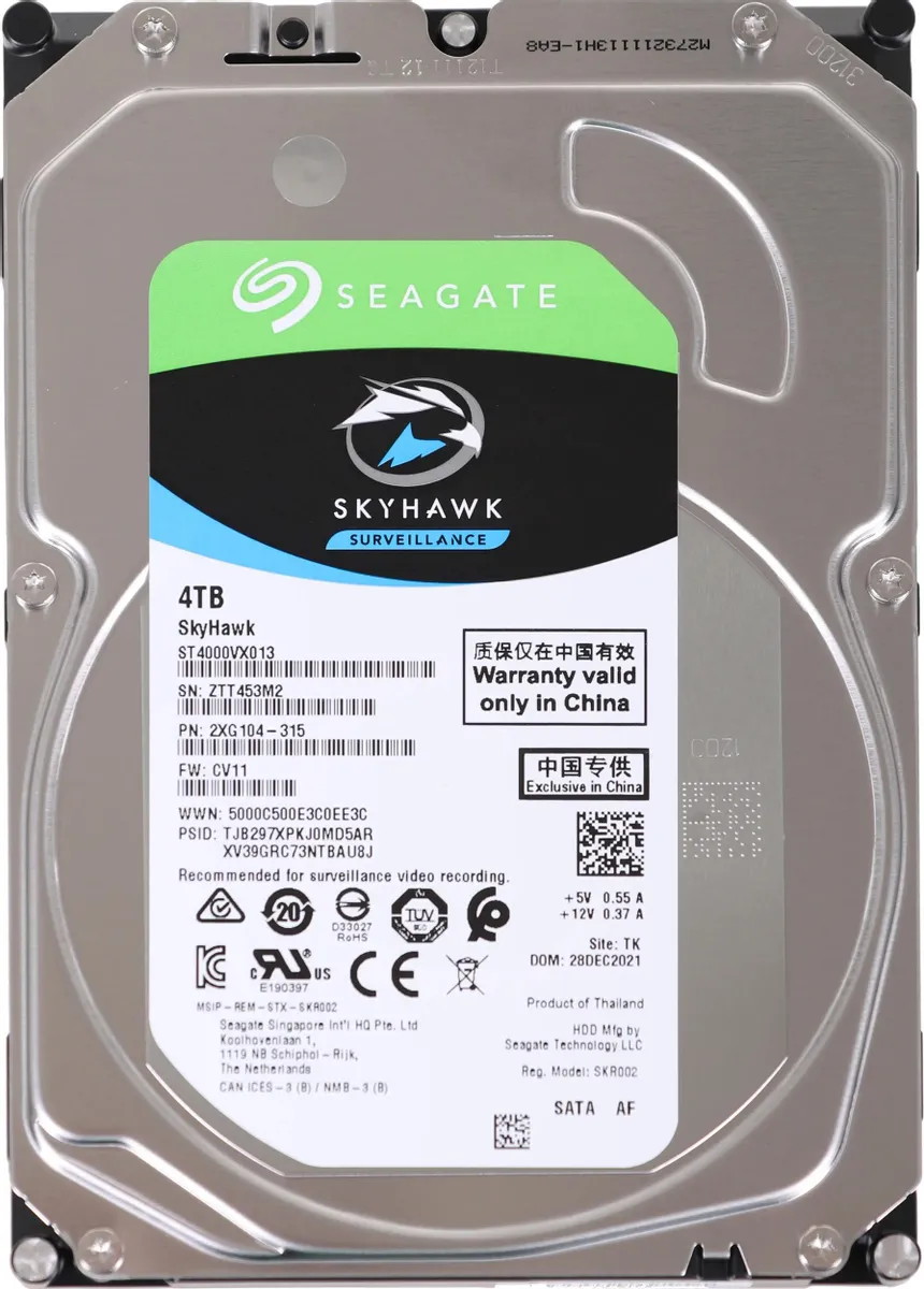 Жёсткий диск Seagate SkyHawk Surveillance ST4000VX013, SATA-III, 5400 об/мин, 4 ТБ детальное изображение - 1