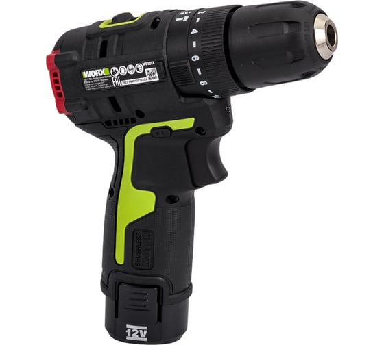 Дрель-шуруповерт WORX Professional аккумуляторный ударный бесщеточный, ЗУ, в кейсе WU131X, 12 В, 40 Нм, 2 А·ч детальное изображение - 3