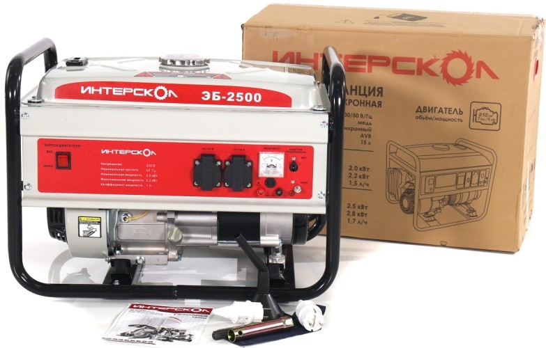 Генератор бензиновый ИНТЕРСКОЛ ЭБ-2500 793.0.0.40, 2 кВт, Белый детальное изображение - 6