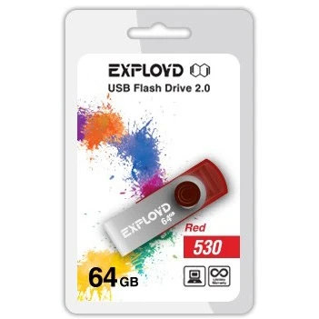 USB Flash накопитель Exployd 530 64 ГБ, красный детальное изображение - 1
