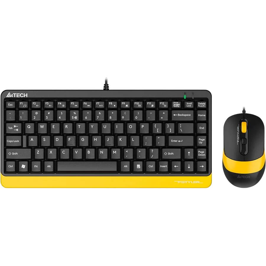 Клавиатура + мышь A4Tech Fstyler F1110, Желтый детальное изображение - 3