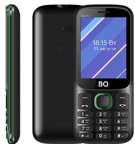 Мобильный телефон BQ 2820 Step XL+, 32 Мб, Черный/Зеленый, Dual mini-SIM детальное изображение - 2