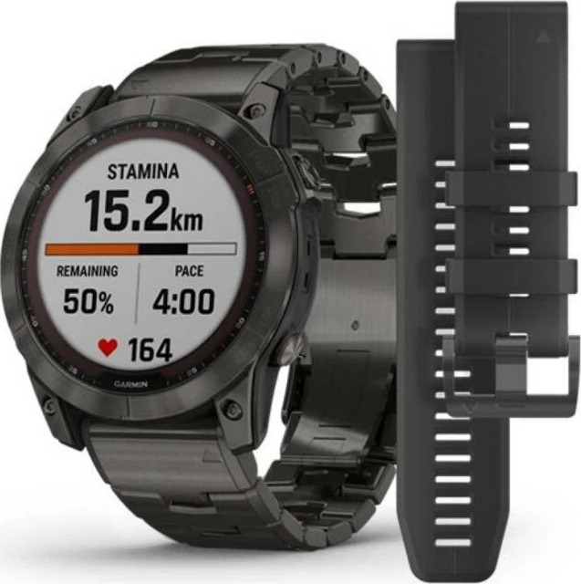 Смарт-часы Garmin Fenix 7X Sapphire Solar, 51 мм, Черный с титановым ремешком детальное изображение - 2