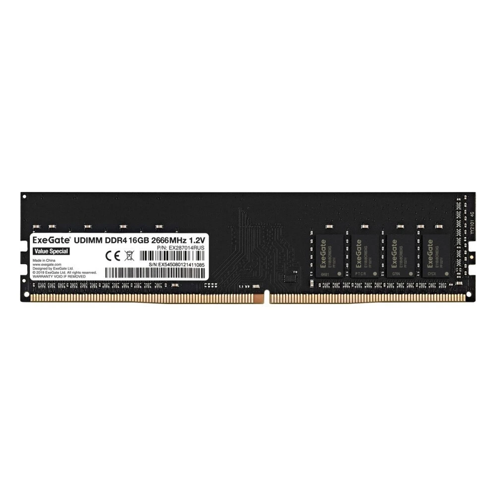 Оперативная память ExeGate Value Special OEM DDR4 2666MHz, EX287014RUS, 16 Гб детальное изображение - 1