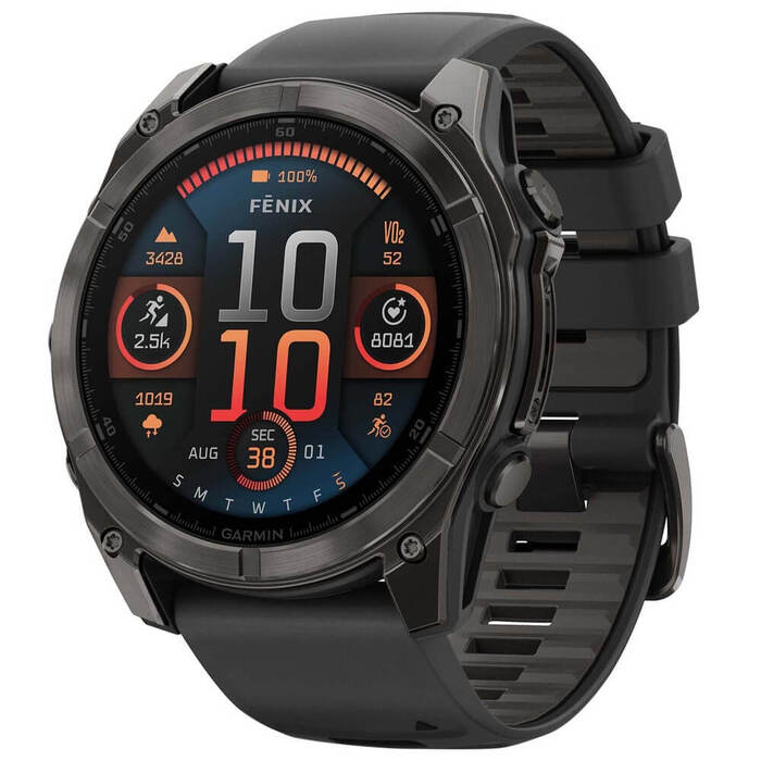 Смарт-часы Garmin Fenix 8 AMOLED Sapphire, 51 мм, Titanium, светло-серый, оранжевый силиконовый ремешок №3