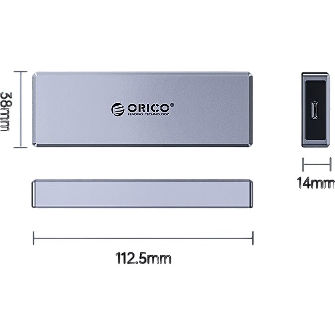 Внешний корпус для SSD M.2 Orico CM2C3, Серый детальное изображение - 3