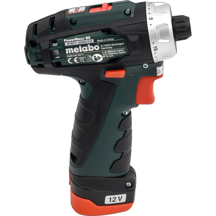 Аккумуляторная дрель-шуруповерт Metabo PowerMaxx BS Basic Plus 618140310, 10.8 В, 34 Нм, 2 А·ч  №2