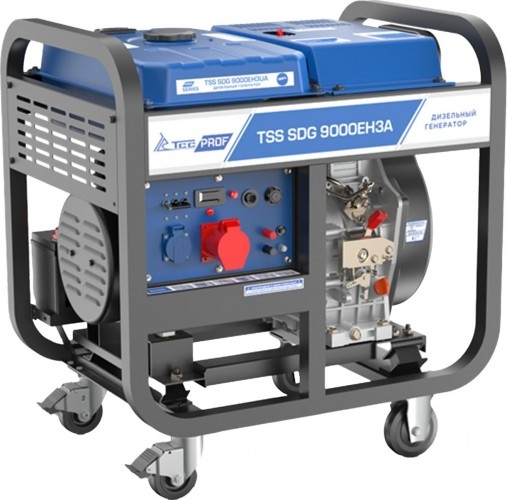 Генератор дизельный с воздушным охлаждением ТСС SDG 9000EH3A 100031, открытый, 8 кВт, Синий детальное изображение - 1