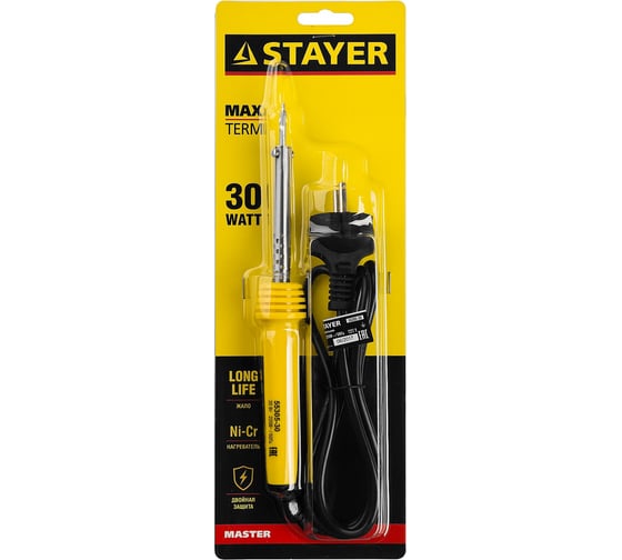 Паяльник Stayer MAXTerm с пластмассовой рукояткой жало-конус 55305-30, 30 Вт детальное изображение - 4