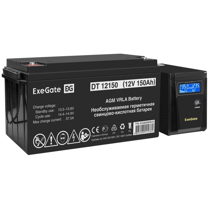 ИБП ExeGate SineTower SZ-600.LCD.AVR.1SH + DT 12150 (150Ач) №1