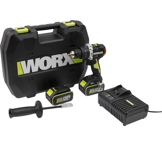 Аккумуляторная ударная дрель-шуруповерт WORX Professional WU373.2, 20 В, 95 Нм, 4 А·ч детальное изображение - 2
