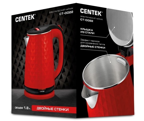Электрочайник Centek CT-0022, Красный детальное изображение - 4